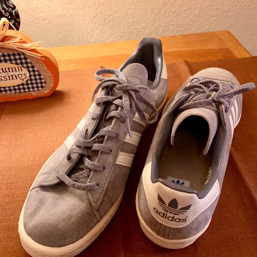WOMENS Size 11 Grey Suede Adidas shoes. Never worn